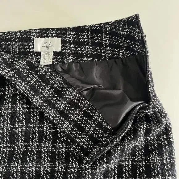 Versailles Chic Black and White Plaid Mini Skirt Size‎ 12 - Picture 3 of 6